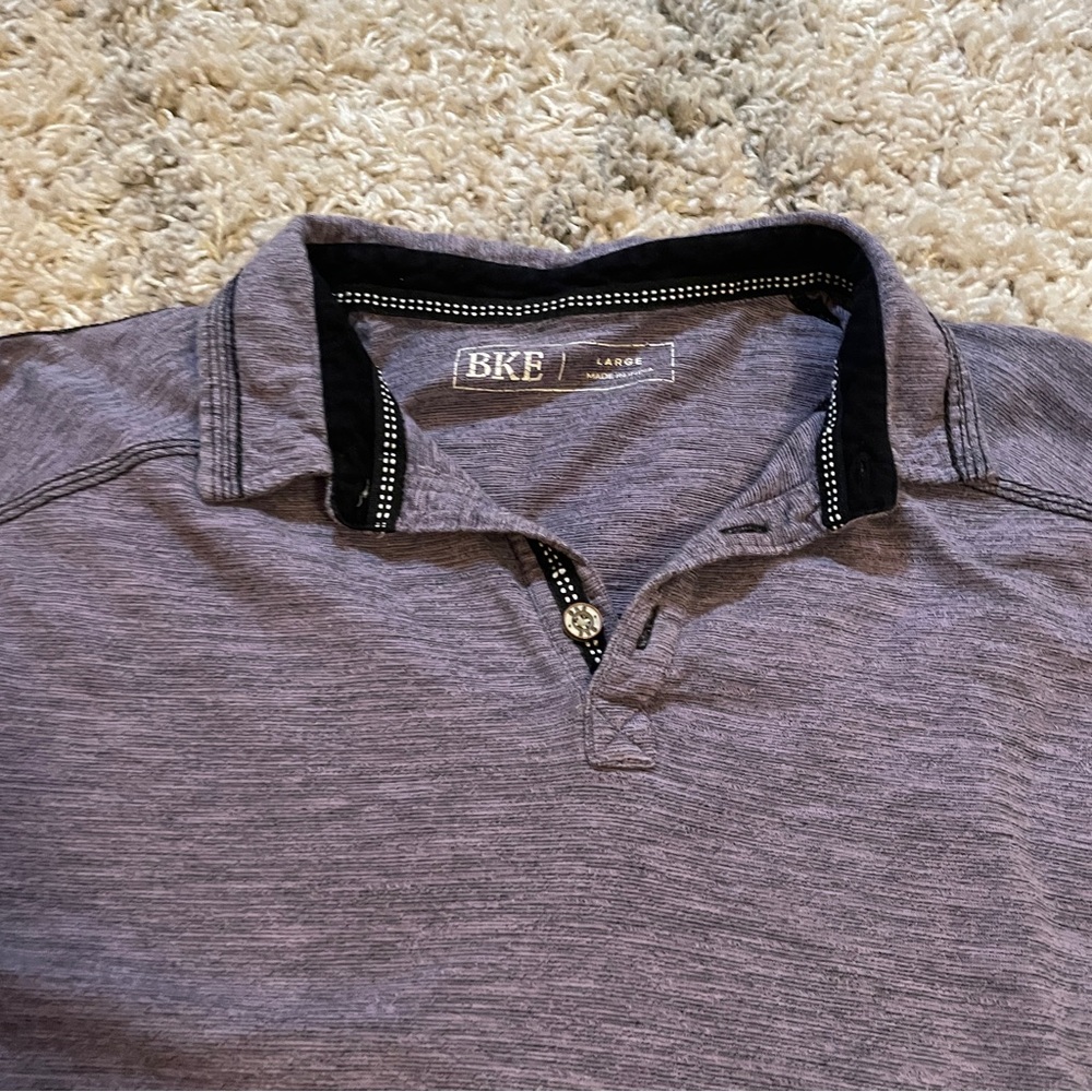 BKE Men's Heathered Gray Polo Shirt‎ - Picture 3 of 13
